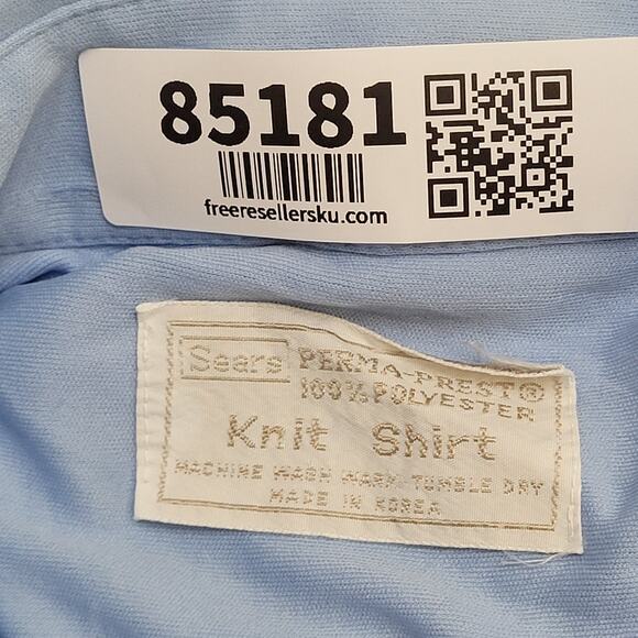 Vintage 80s Sears Disco Button Shirt M/L 21x30 Polyester - Picture 4 of 12